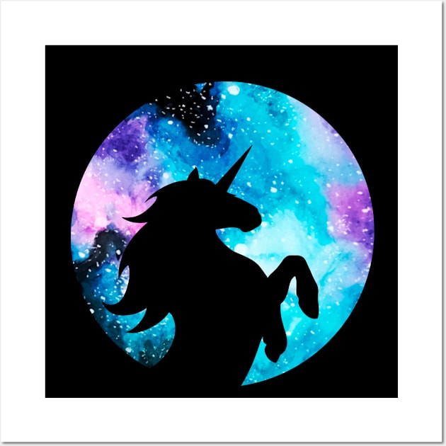 Rearing Galaxy Unicorn Silhouette Wall Art by Lady Lilac